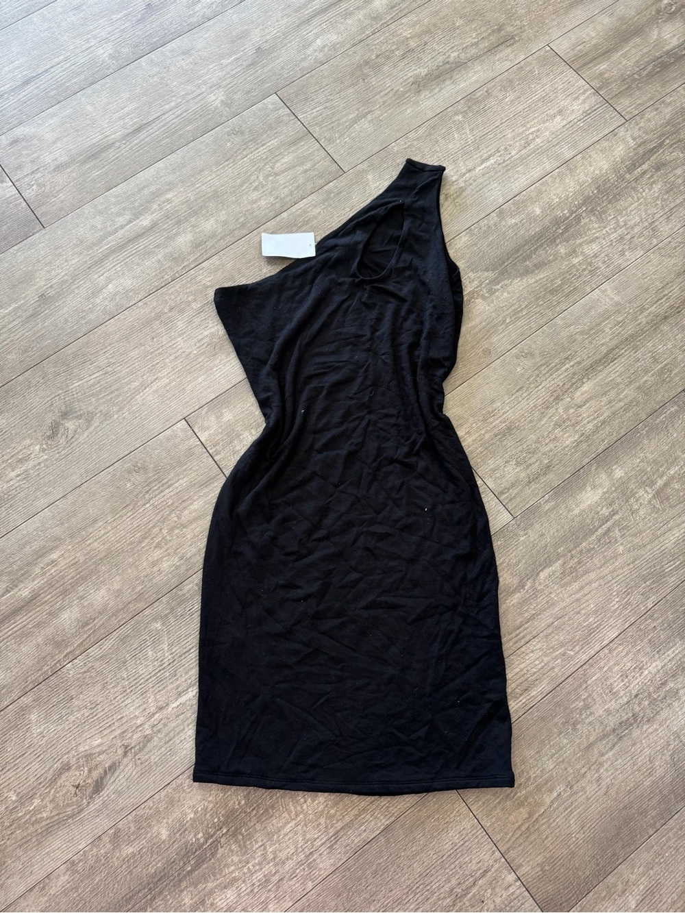 naked wardrobe Black One-Shoulder Bodycon Dress
